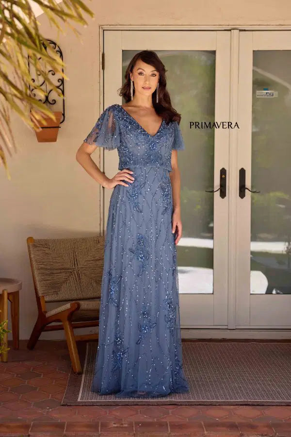 primavera blue sequin dress Couture 13144 Embellished Mother of the Bride sd-08.20.25 F21 Elegant Black Long This strapless stunner features Size:L (US 14-16)