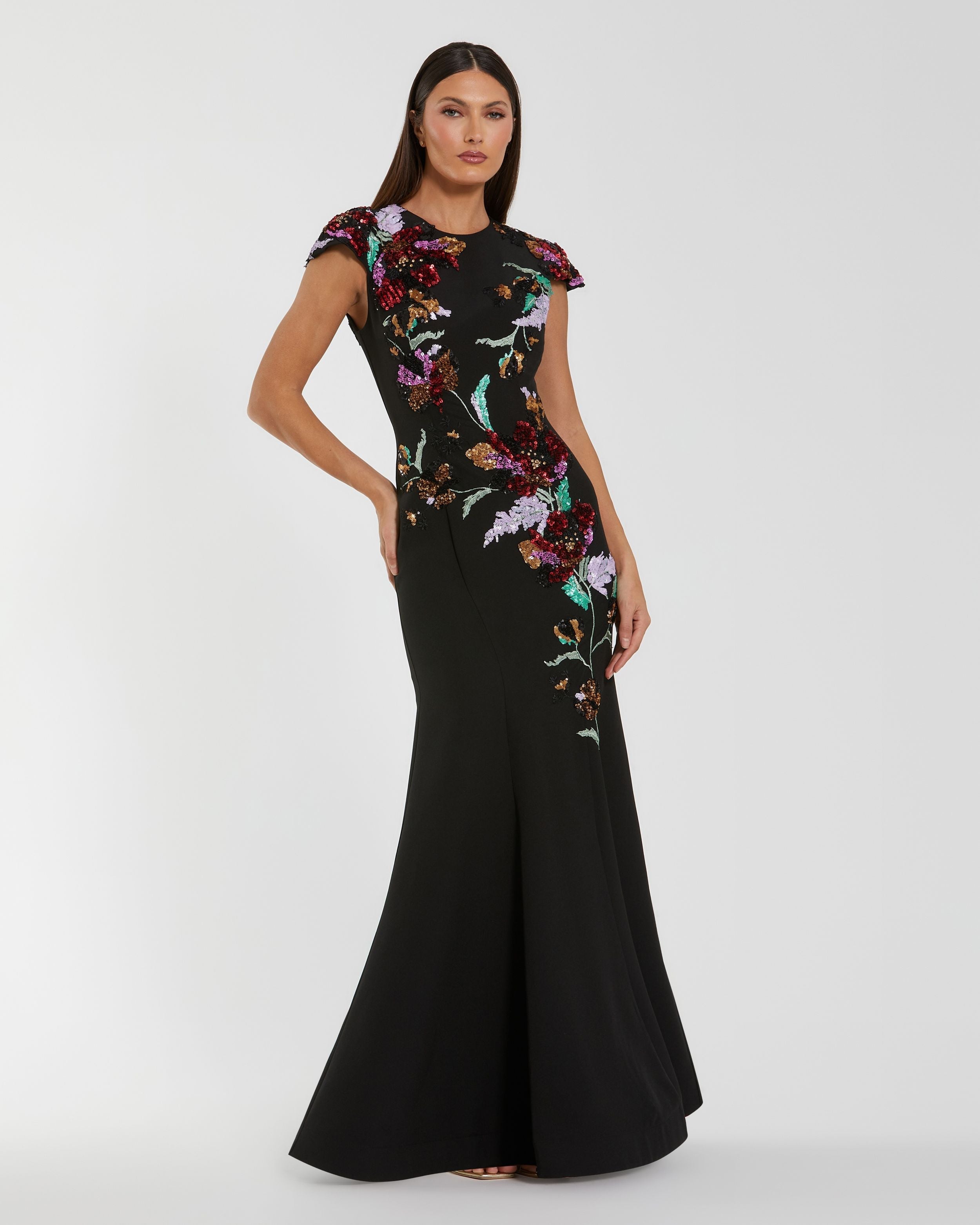 mac duggal floral sequin dress Mac Duggal 49827