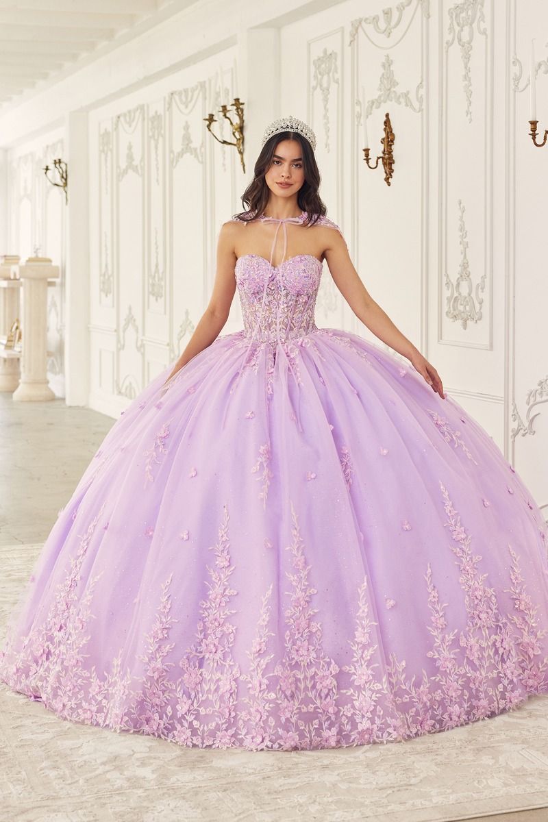 purple 15 anos dresses Elizabeth K GL3171 - Long Mesh Ballgown