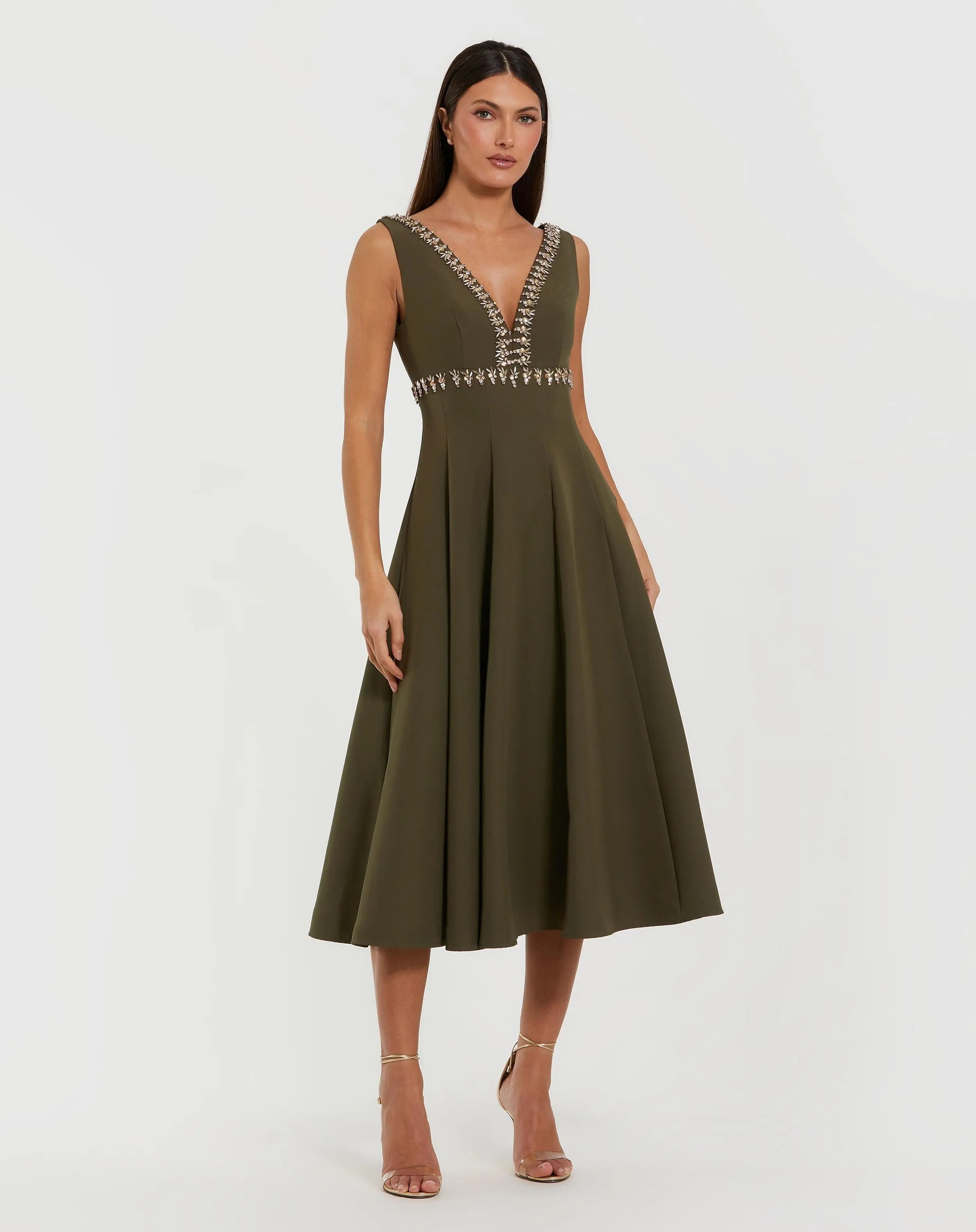 mac duggal formal midi dress Black Embellished Lace Illusion Cocktail Dress