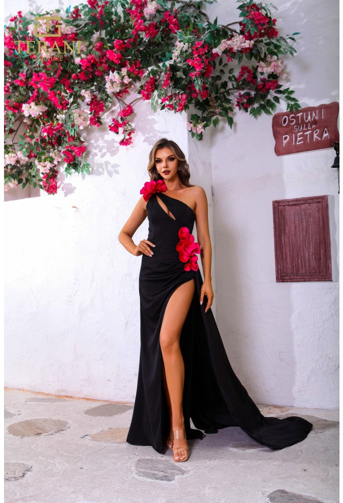 Terani Prom Dress 251P4530 Pink Black / 12 Terani Prom Dress 251P4530 Pink Black / 12