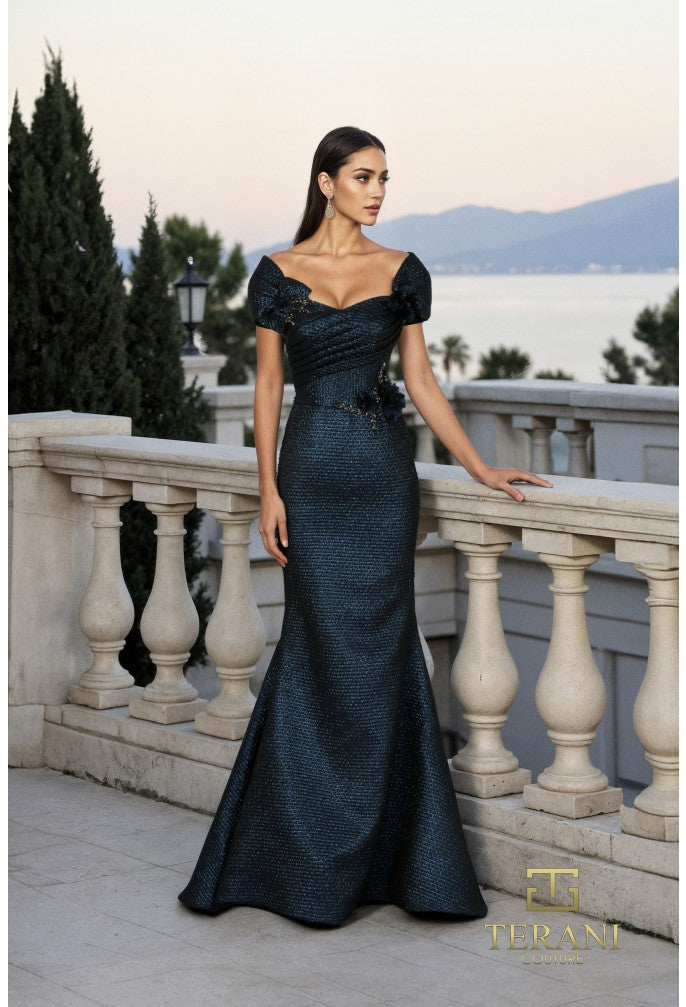 Terani 261M6449 Sweetheart Neckline Cap Sleeve Mermaid Mother of the Bride Dress | FOSTANI Terani 261M6449 Sweetheart Neckline Cap Sleeve Mermaid Mother of the Bride Dress | FOSTANI