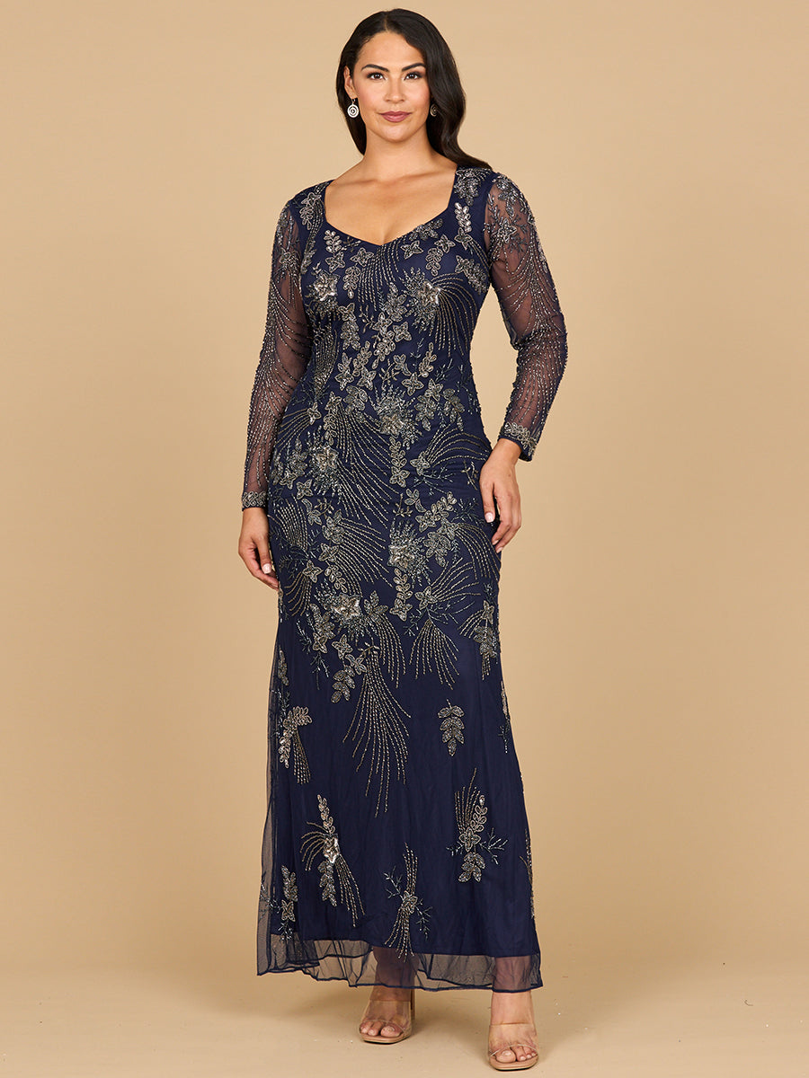 Lara Dresses 28874 Long Sleeve Beaded Mother of the Bride Dress
