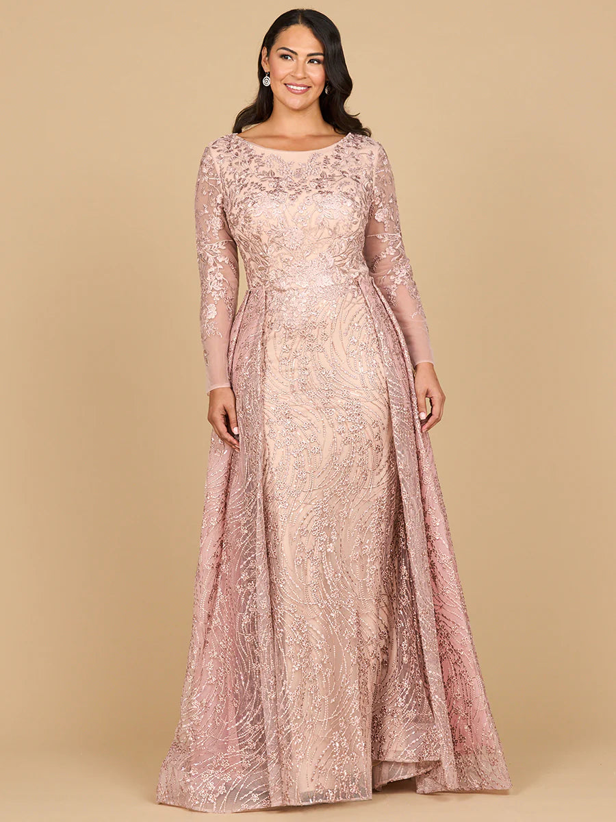 LARA 28883 Modest Long Sleeves Sheath Evening Dress