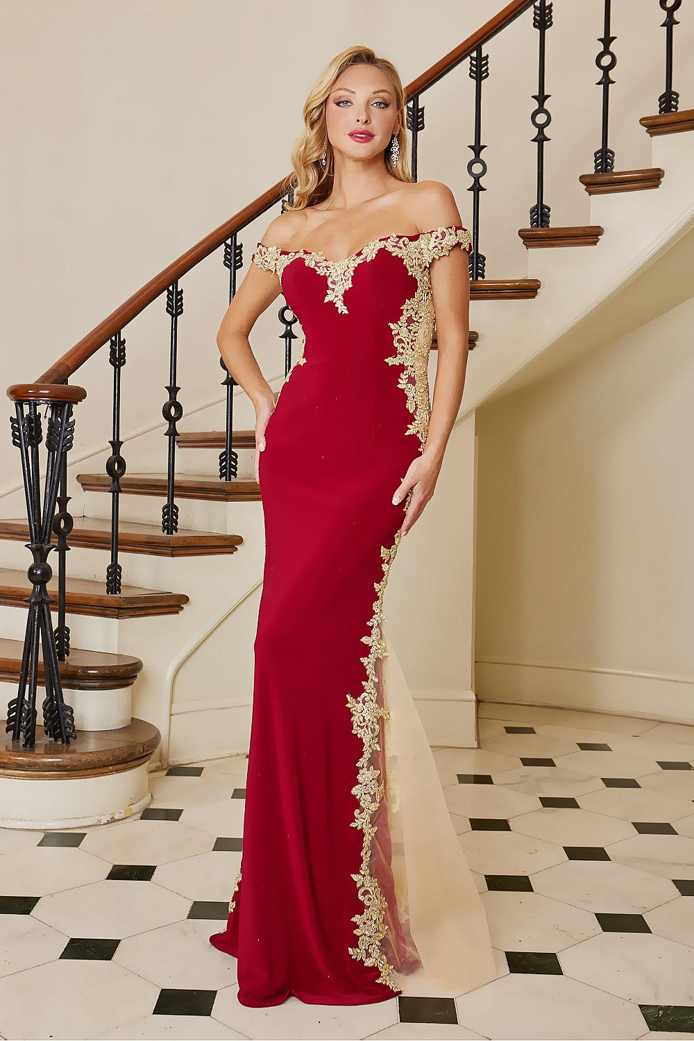 adora red dress Adora Design 3334 - Long Sheath Dress