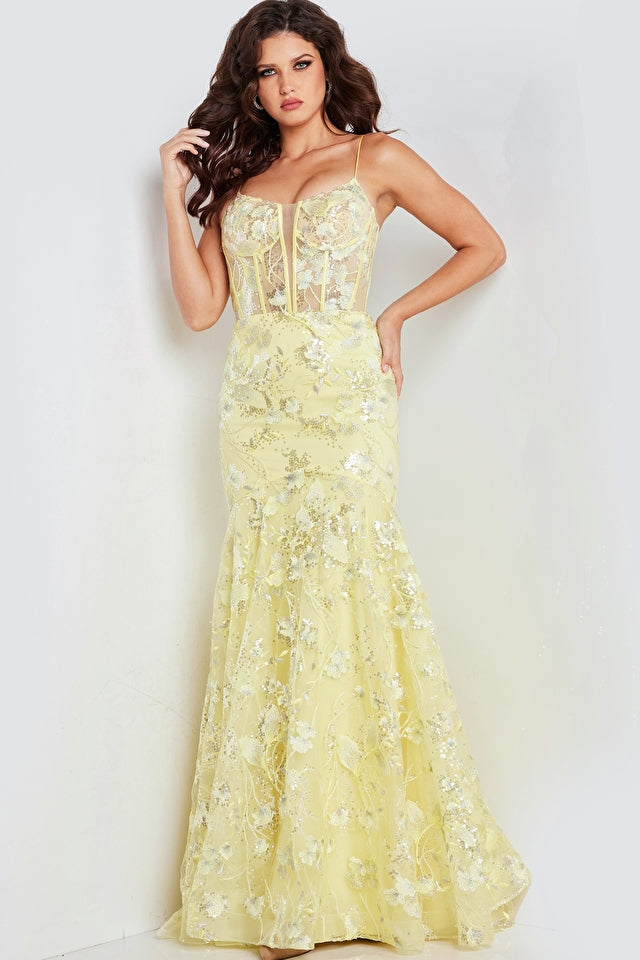 grey dress gold shoes Jovani 38004 Dress