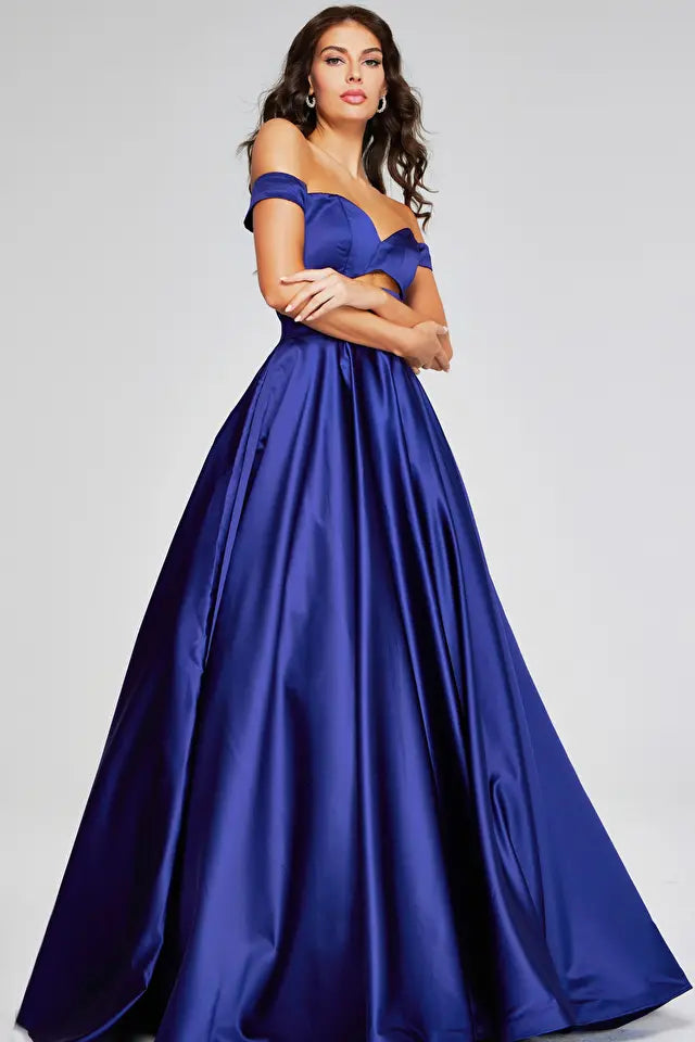 princess polly baby blue dress The Jovani Navy Blue/Light Blue Sequin Embellished Gown – Cason Couture main image 0