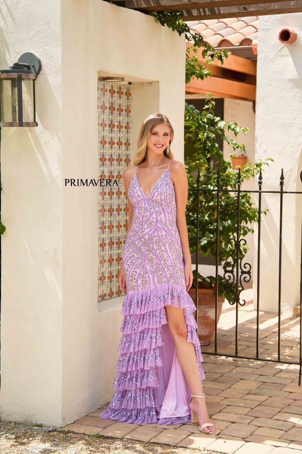 Primavera 4315 Long Prom Dress Lavender / 00 Primavera 4315 Long Prom Dress Lavender / 00
