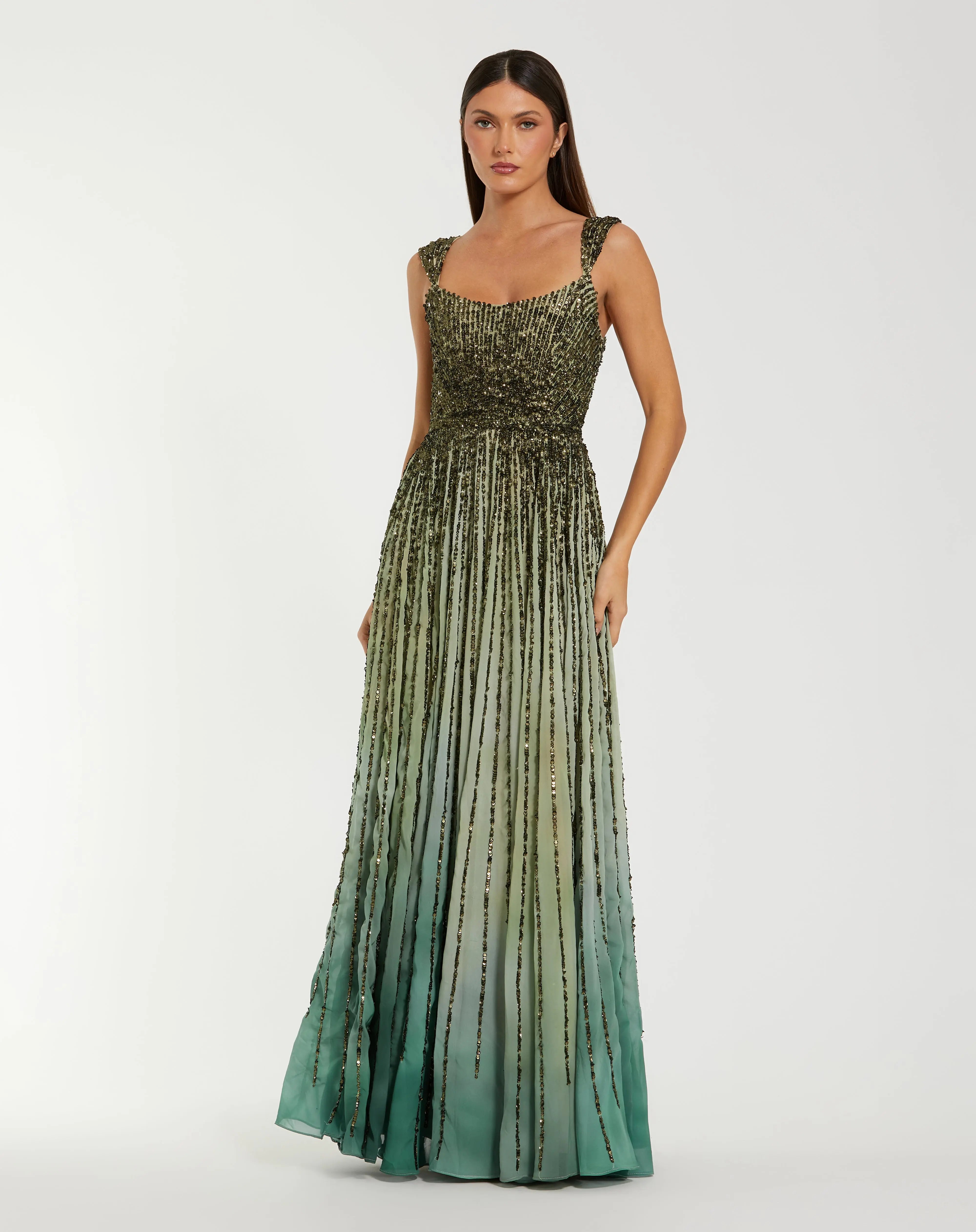 Mac Duggal 6205 Sleeveless Sequin A Line Ombre Dress | FOSTANI Mac Duggal 6205 Sleeveless Sequin A Line Ombre Dress | FOSTANI