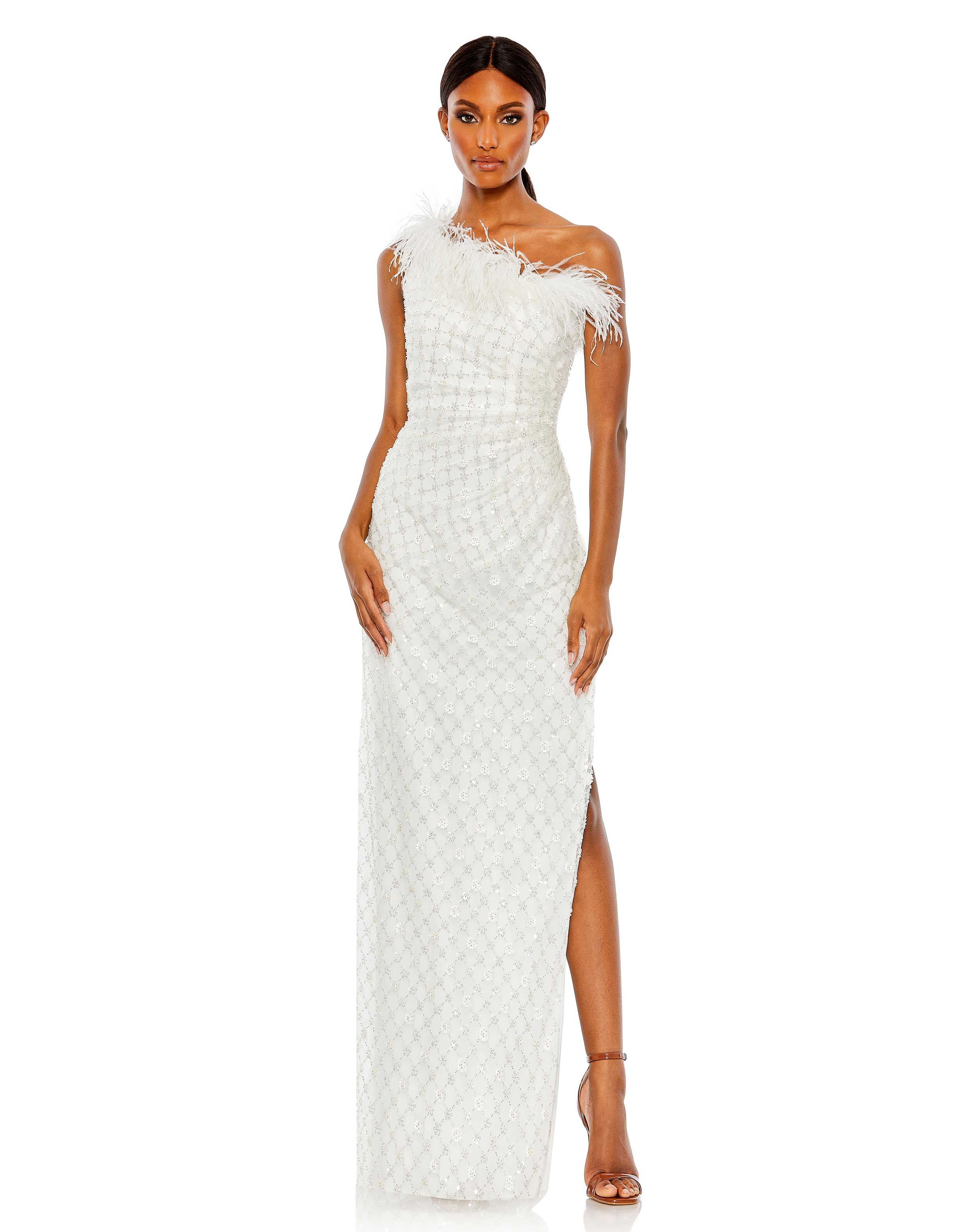 Mac Duggal Lace-up Asymmetrical Side-slit Embellished-hem Dress Mac Duggal Women's Embellished One Shoulder Mac Duggal Lace-up Asymmetrical Side-slit Embellished-hem Dress Mac Duggal Women's Embellished One Shoulder