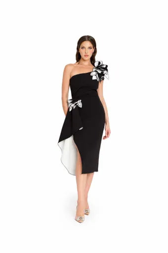 Nicole Bakti 7263 Dress 10 / Black/White