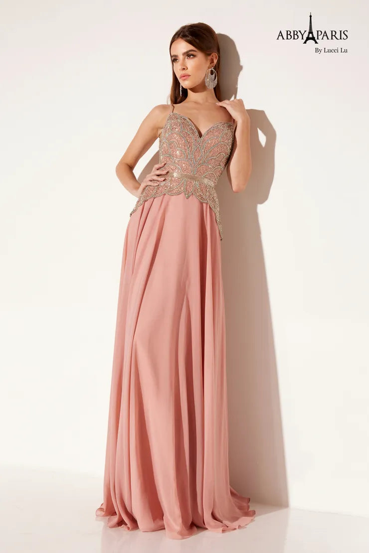 strapless open back dress Alyce Paris 61066