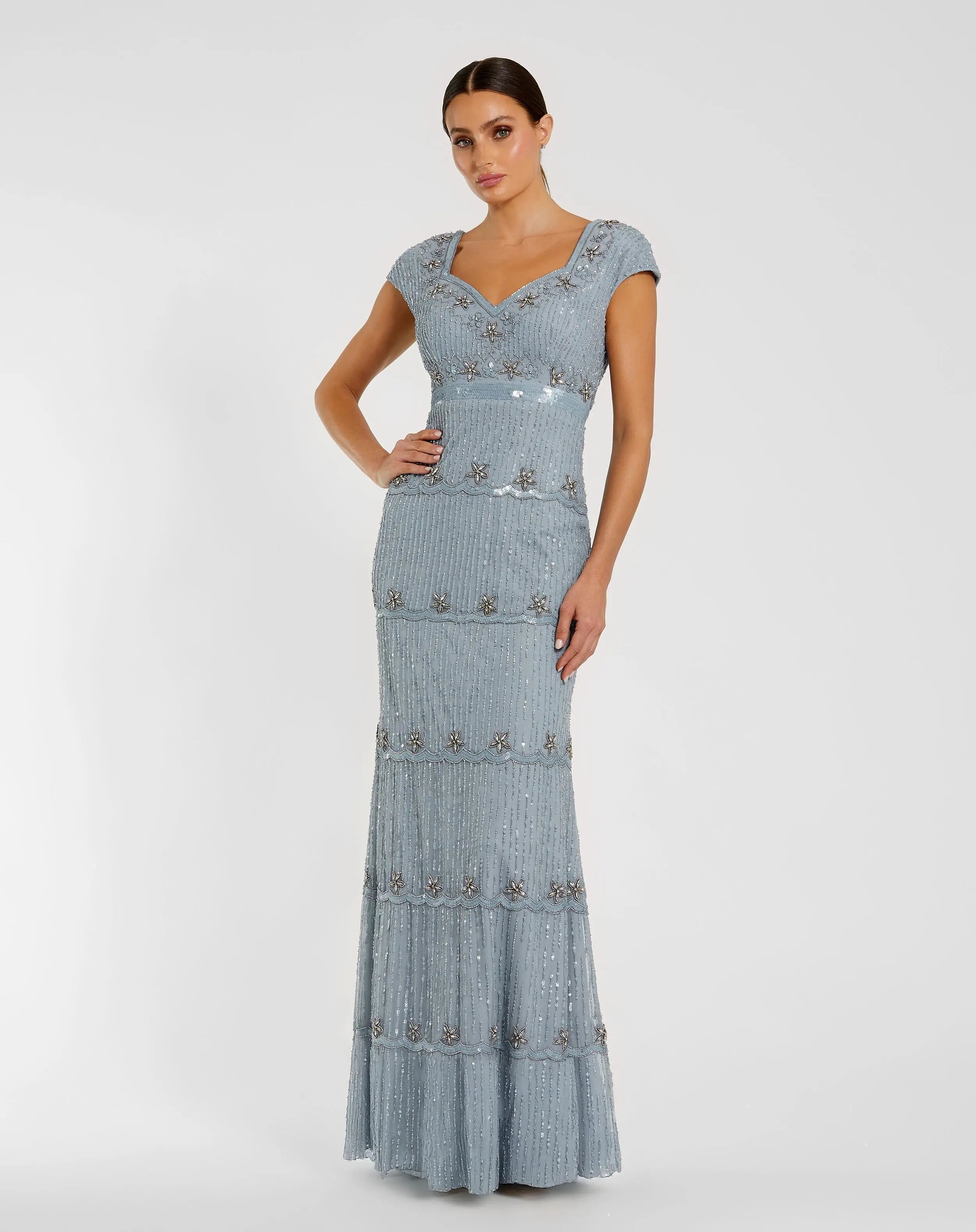 mac duggal blue sequin dress 9089 Cap Sleeve Sweetheart Column Using everyday denim as size:16 30.05.2025 Reuniontower com Birthday Dresses | Birthday