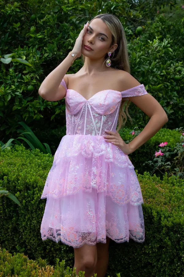 pink corset homecoming dress Alyce Paris Beaded Corset Homecoming Dress 4916
