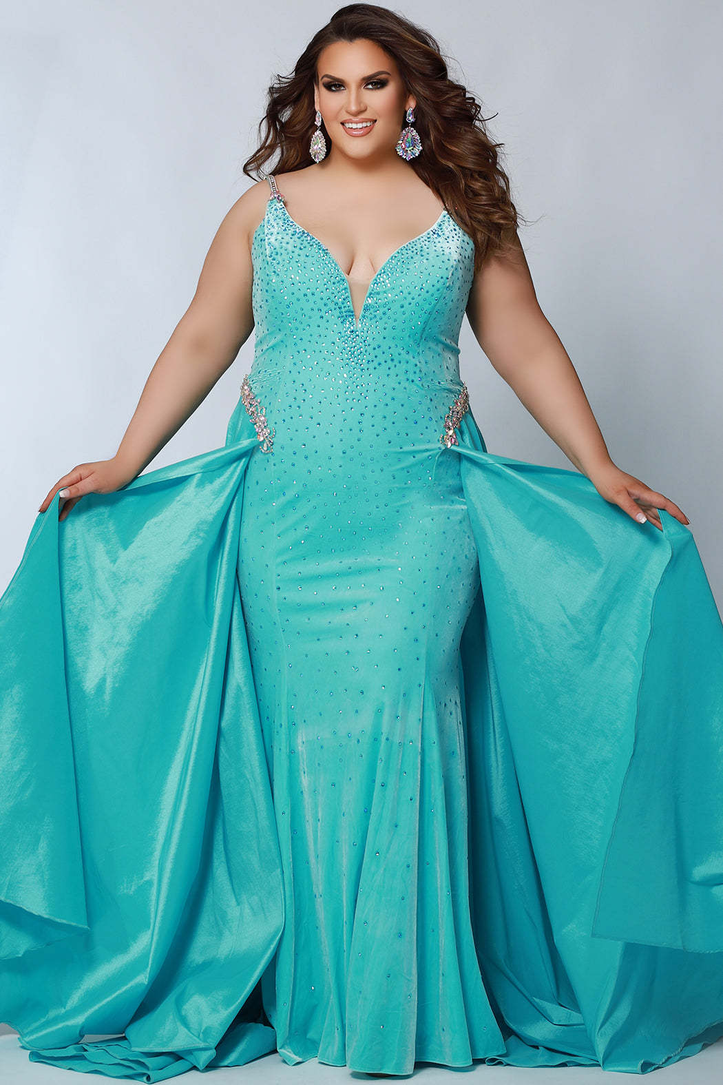 Sydney's Closet Jk2305 Dress Turq / 18 Sydney's Closet Jk2305 Dress Turq / 18