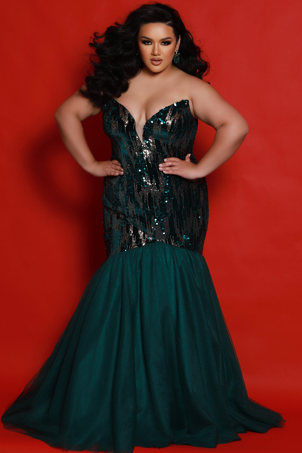 Sydneys Closet JK2411 Prom Dress - Emerald