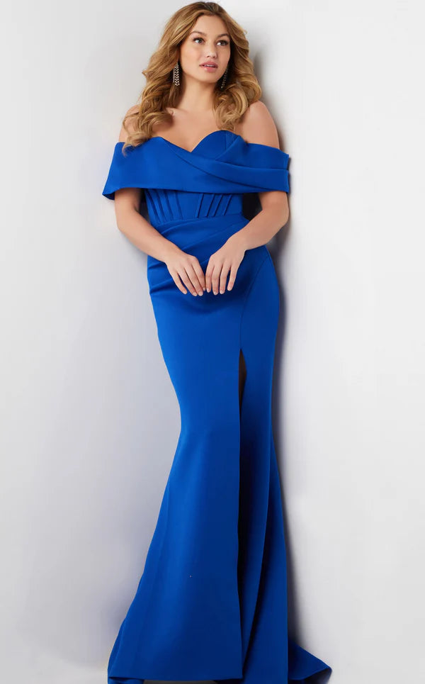 navy mermaid prom dress Custom Made Off Shoulder Mermaid Navy Blue Prom Dress with Slit, Navy –  jbydress
