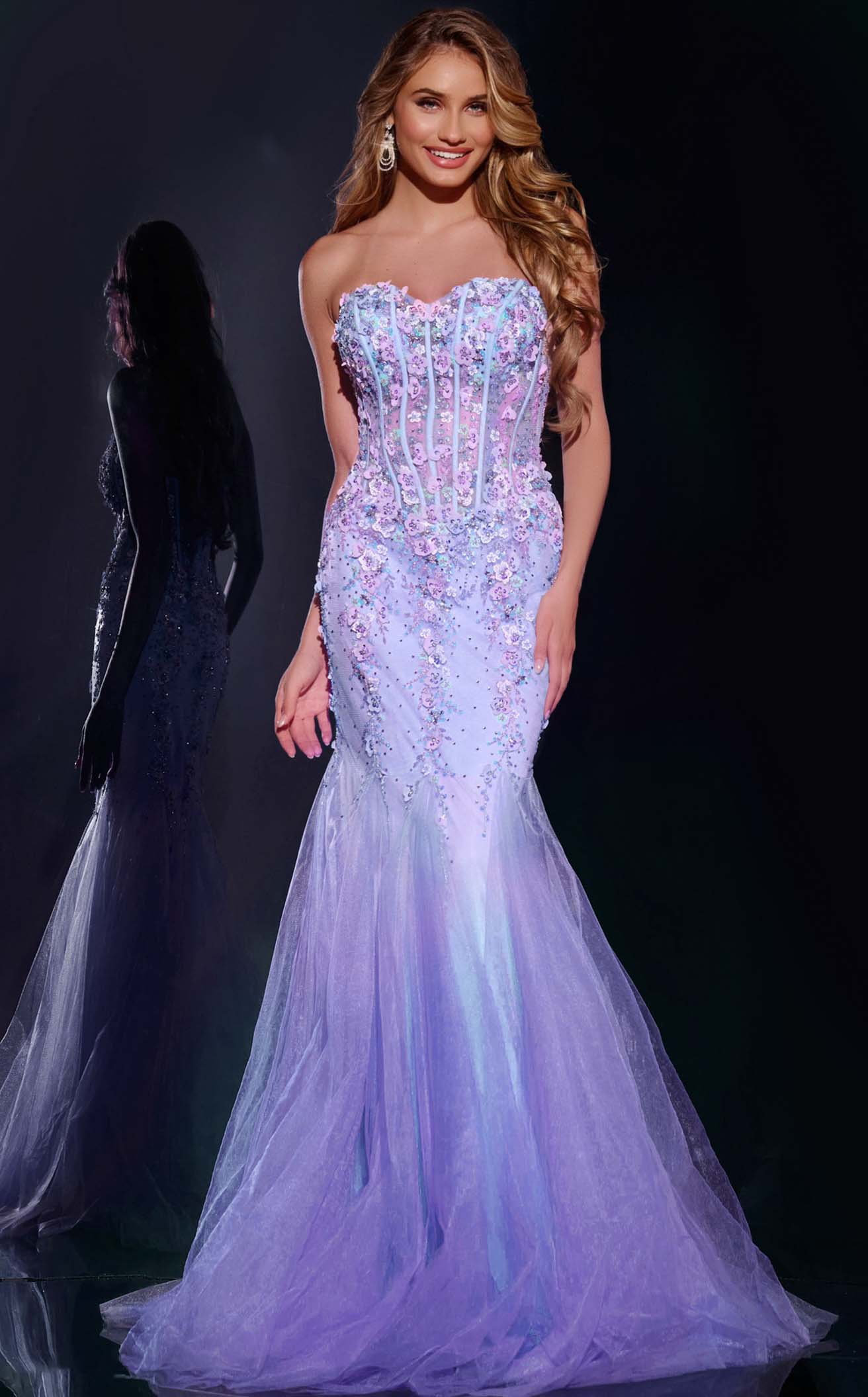 fitted lace wedding dress Jovani 06814 Dress main image 0