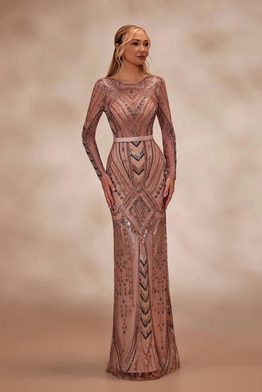 Reverie Couture RTW1 Art Deco Beaded Couture Dress