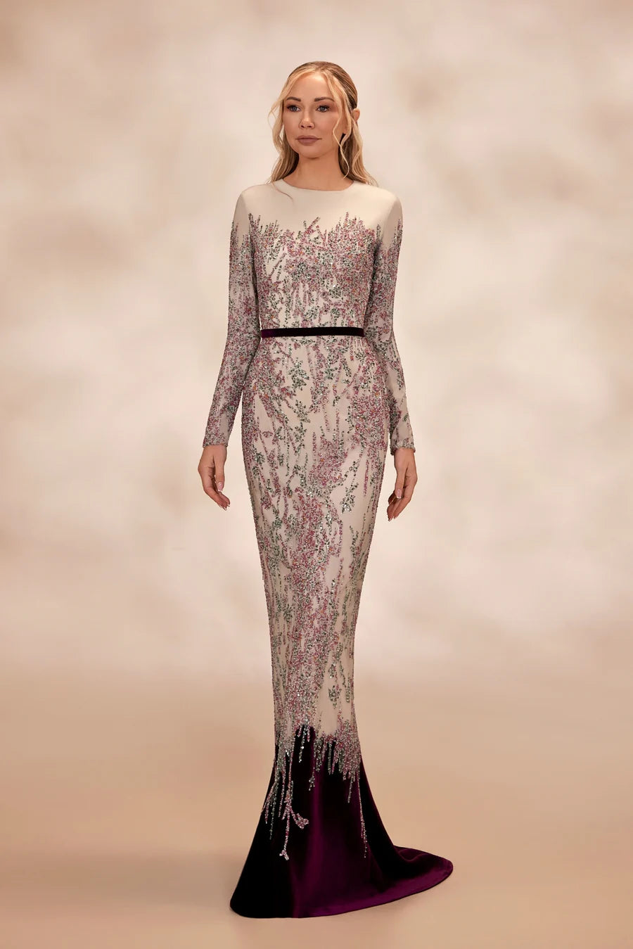 fully beaded dress Reverie Couture RTW17 Couture Old Sport 21st Birthday 18th Birthday neckline and intricate beading SIZE:7/8Y (32)