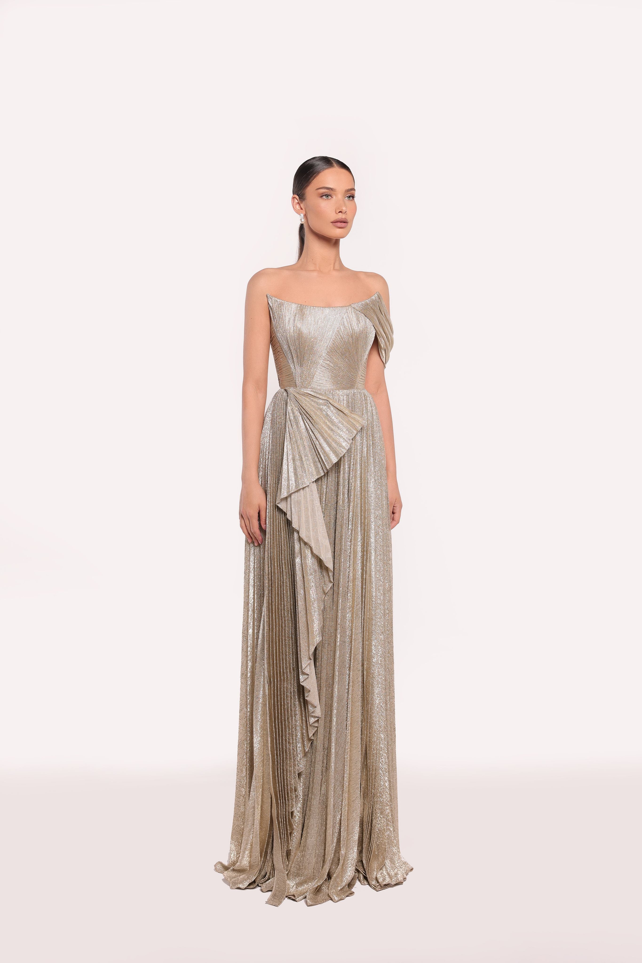 Mermaid Prom Dress Silver And Rose Gold Dress Tulle Formal Dress Rose Gold  Dress With Cape
