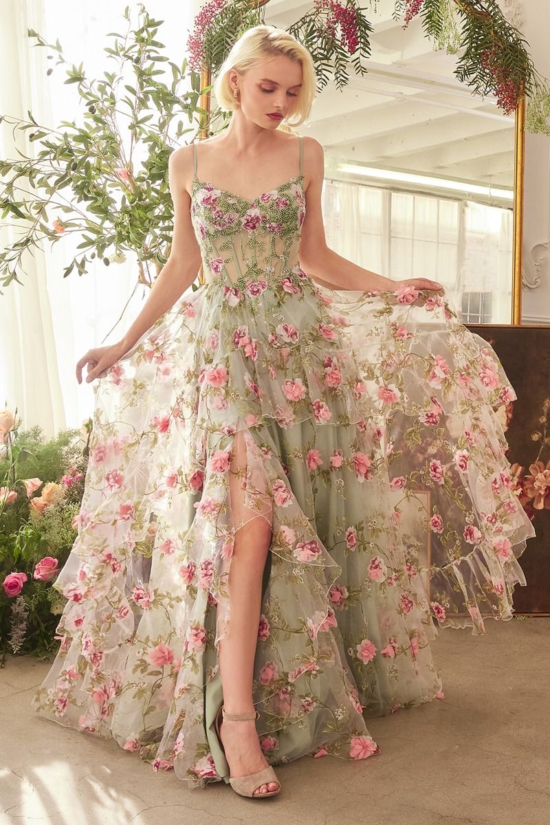 Andrea & Leo Couture A1420 Floral Prom 2026 Dress SAGE / 16