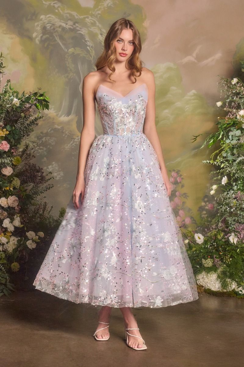 Andrea & Leo Couture A1485 Strapless Floral Sequin Prom 2026 Dress