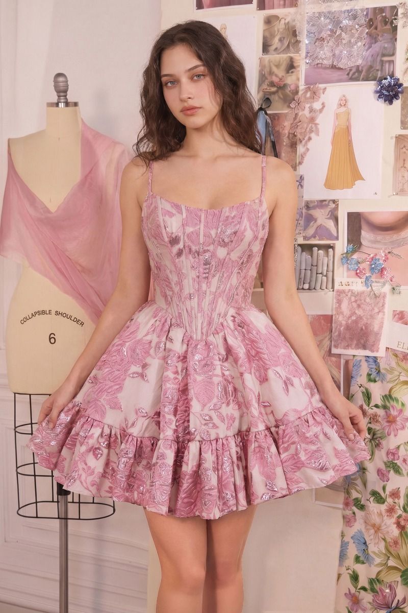 sleeveless corset dress Andrea&Leo Couture A1522 Scoop Neckline Bodice Ocean Road Mini Dress no-returns:2025-11-09_2028-01-14 Available in sizes 00 Size:UK 8/US 4