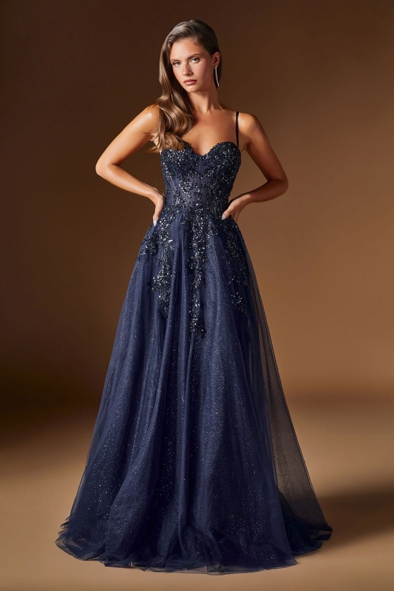 Ladivine C177 Glitter Corset Prom 2026 Dress NAVY / 6