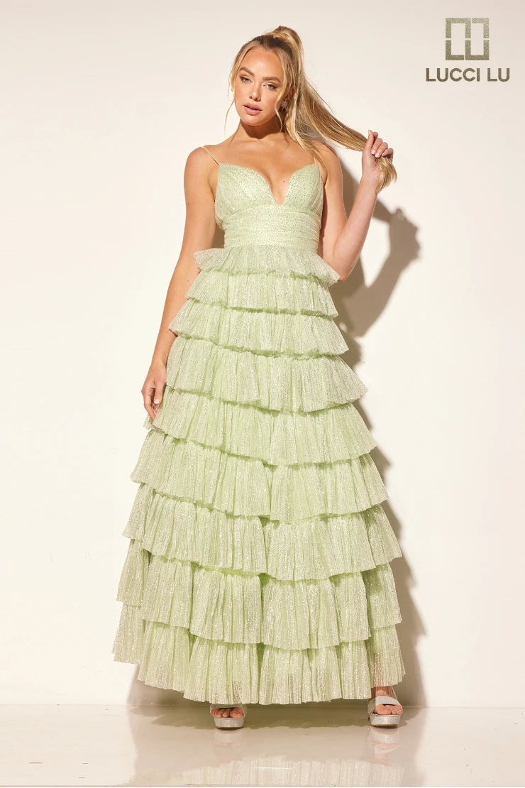 slim fit dress slacks Glitter A-Line Tulle Beaded Yellow Long Prom Dress PSK529 Custom Size / Yellow main image 0