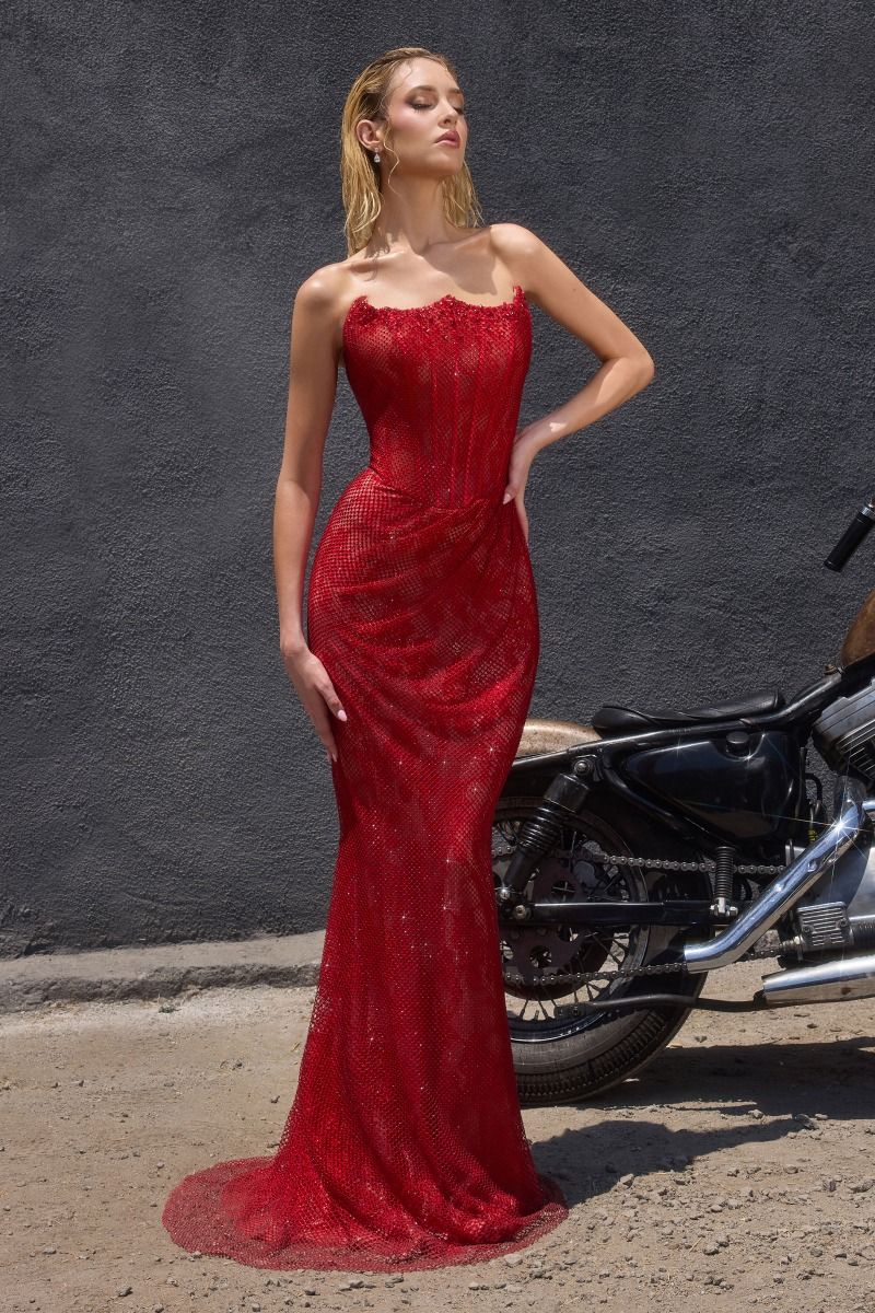 Ladivine CB162 Strapless Sleeveless Structured Prom Dress 2026