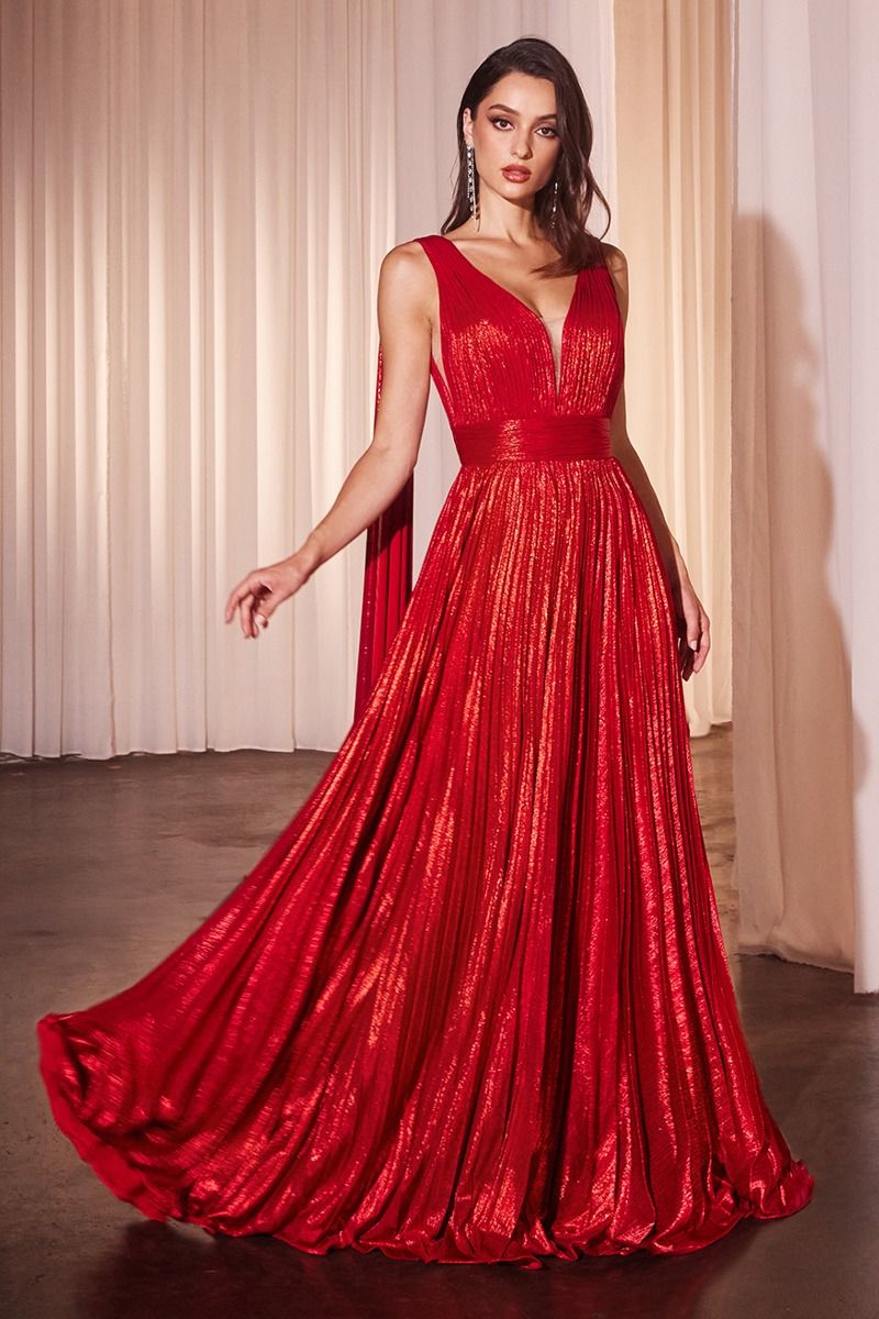 red lame dress Sculptural Ribbed Lam Organza Burgundy Mermaid Dress