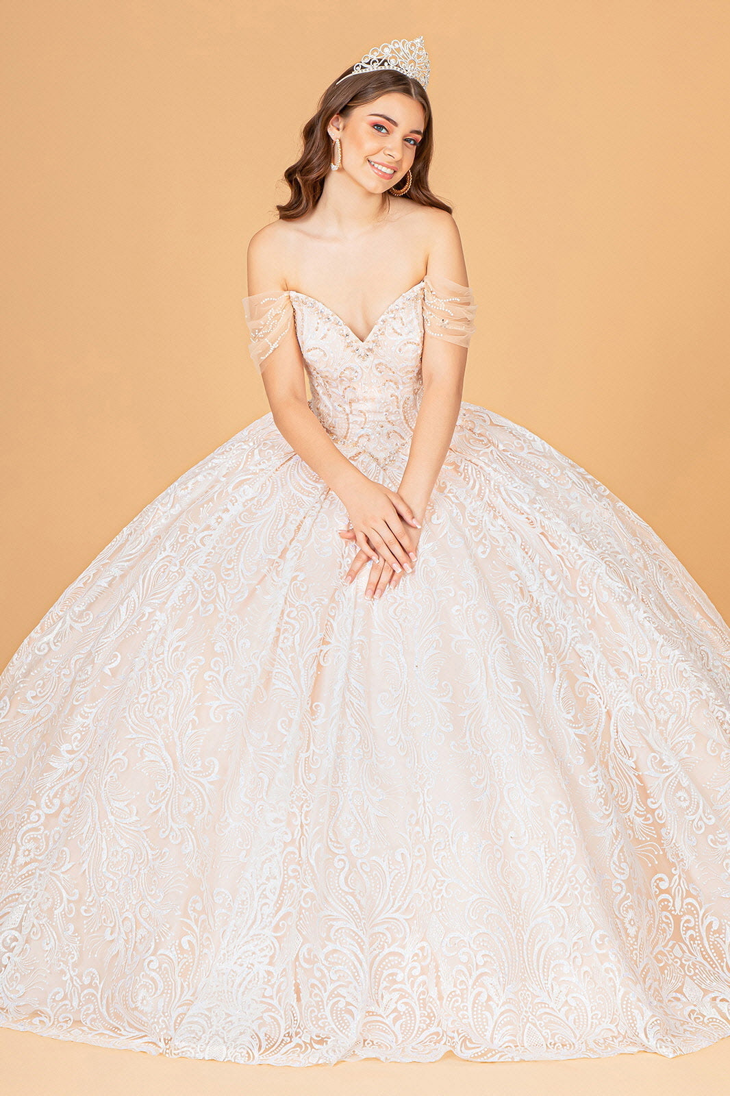 glitter champagne dress GLS GL3073 Dress Champagne / S