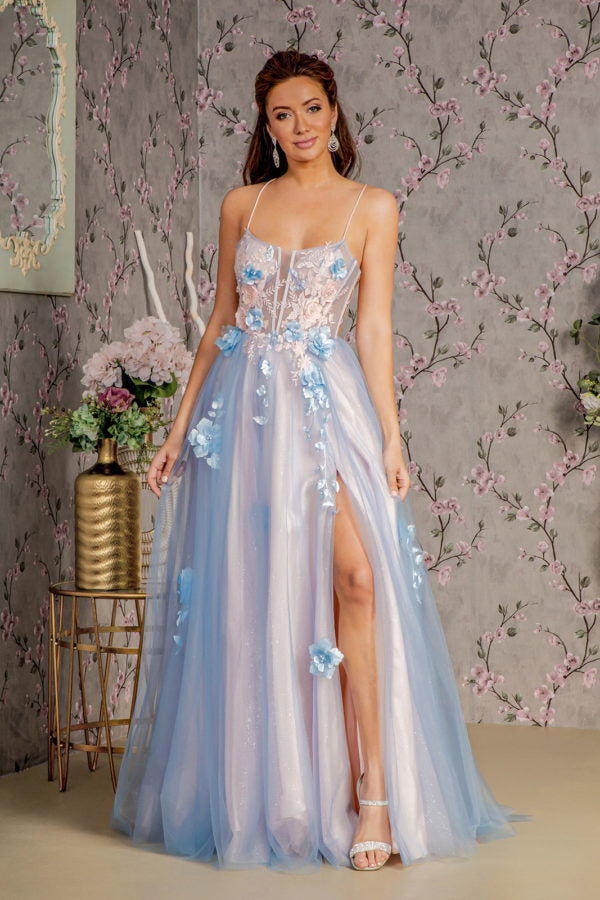 peach and silver bridesmaid dresses GLS GL3250 Dress Strapless Sweetheart Long Prom resort wear dress women Color:purplish blue Try on this Chiffon