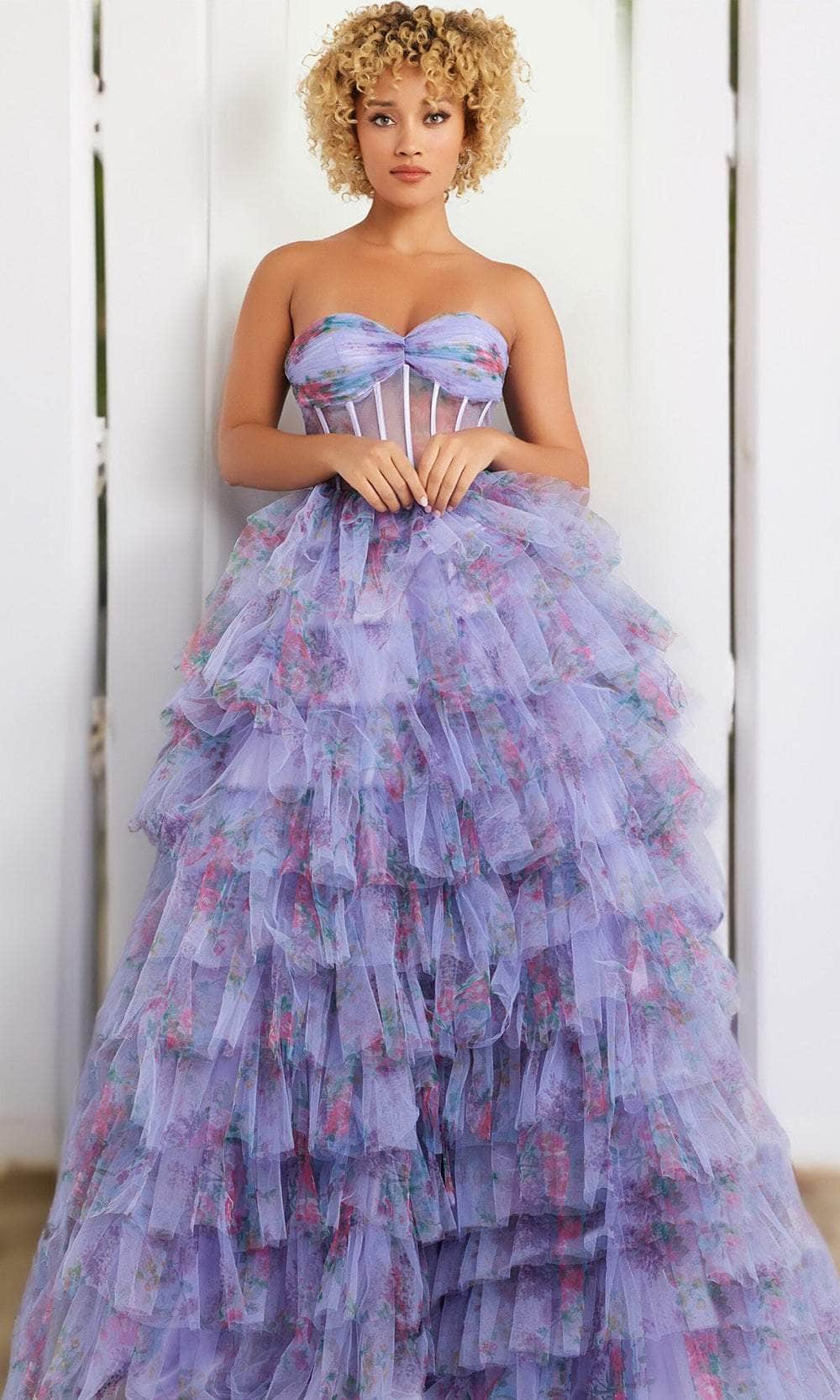 jovani dresses purple Jovani 39149 - Long Tulle Ballgown Dress
