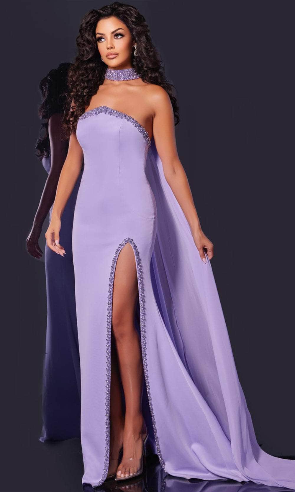 jovani lilac prom dress Jovani -D5702 Sequin High Slit Prom Dress, LILAC