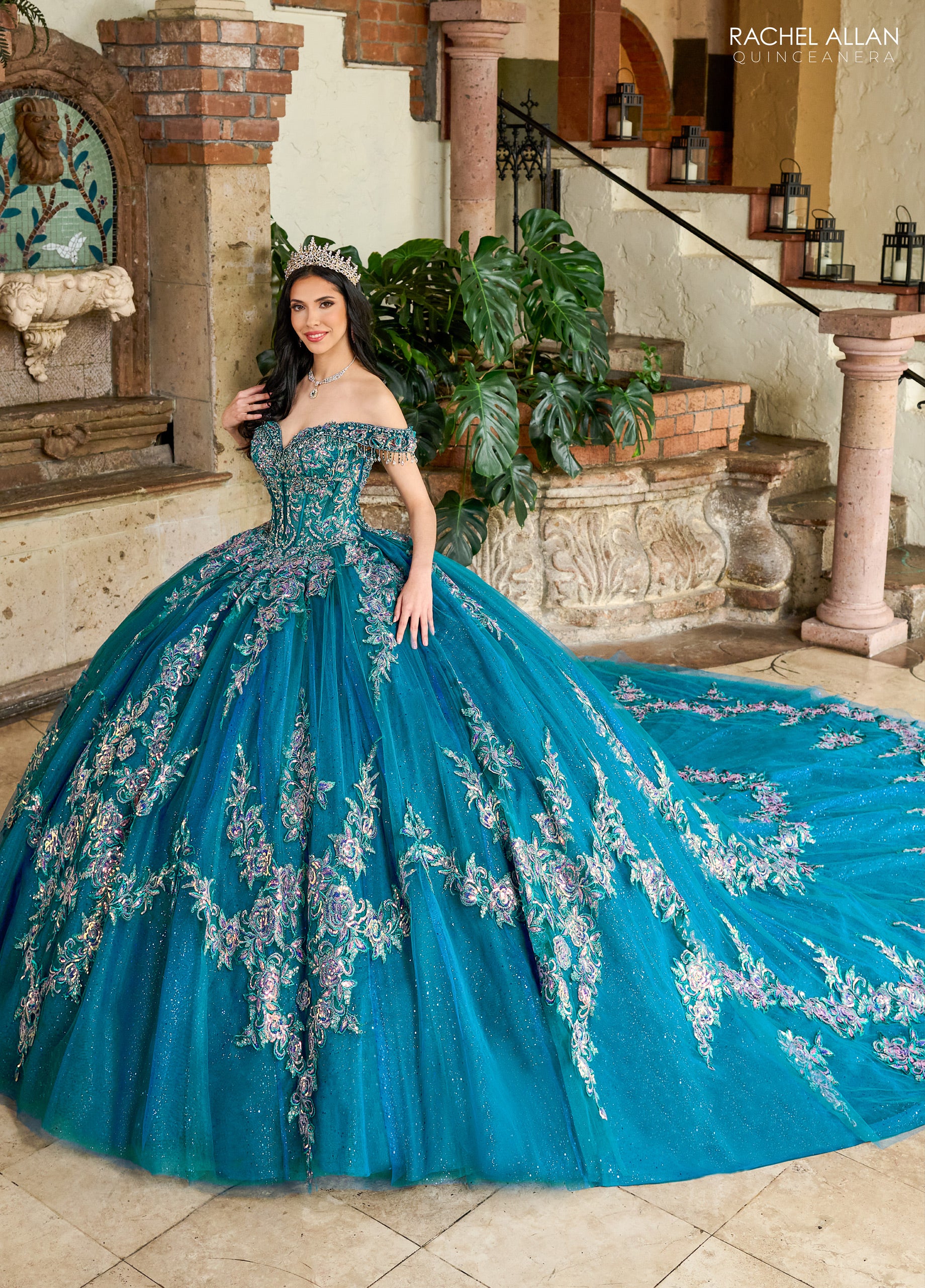 Rachel Allan RQ2205 Off Shoulder Quinceanera Dress | FormalDressShops 8 / Peacock Rachel Allan RQ2205 Off Shoulder Quinceanera Dress | FormalDressShops 8 / Peacock