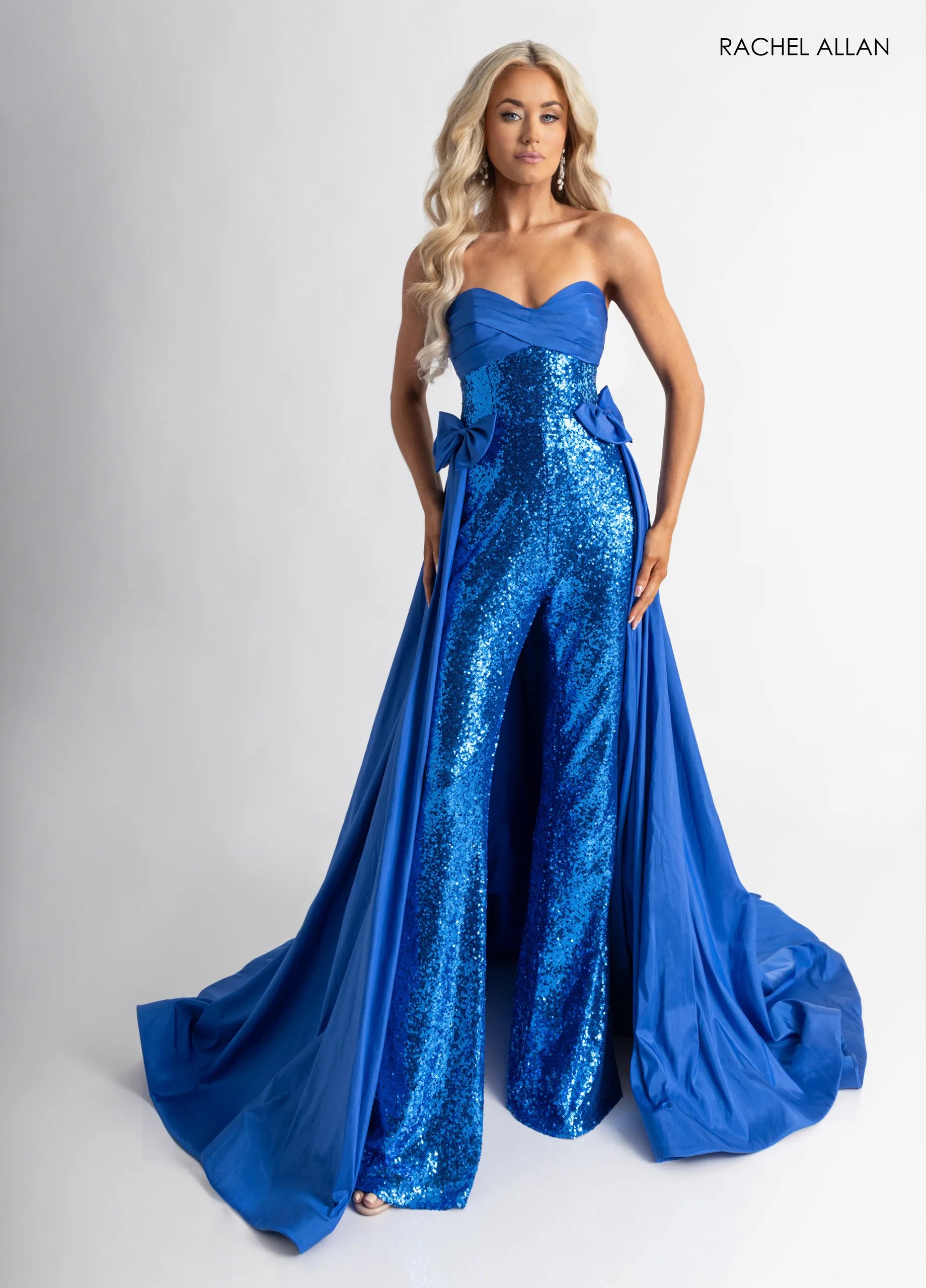 Sequin Overskirt Jumpsuit by Rachel Allan 50403 Royal / 2