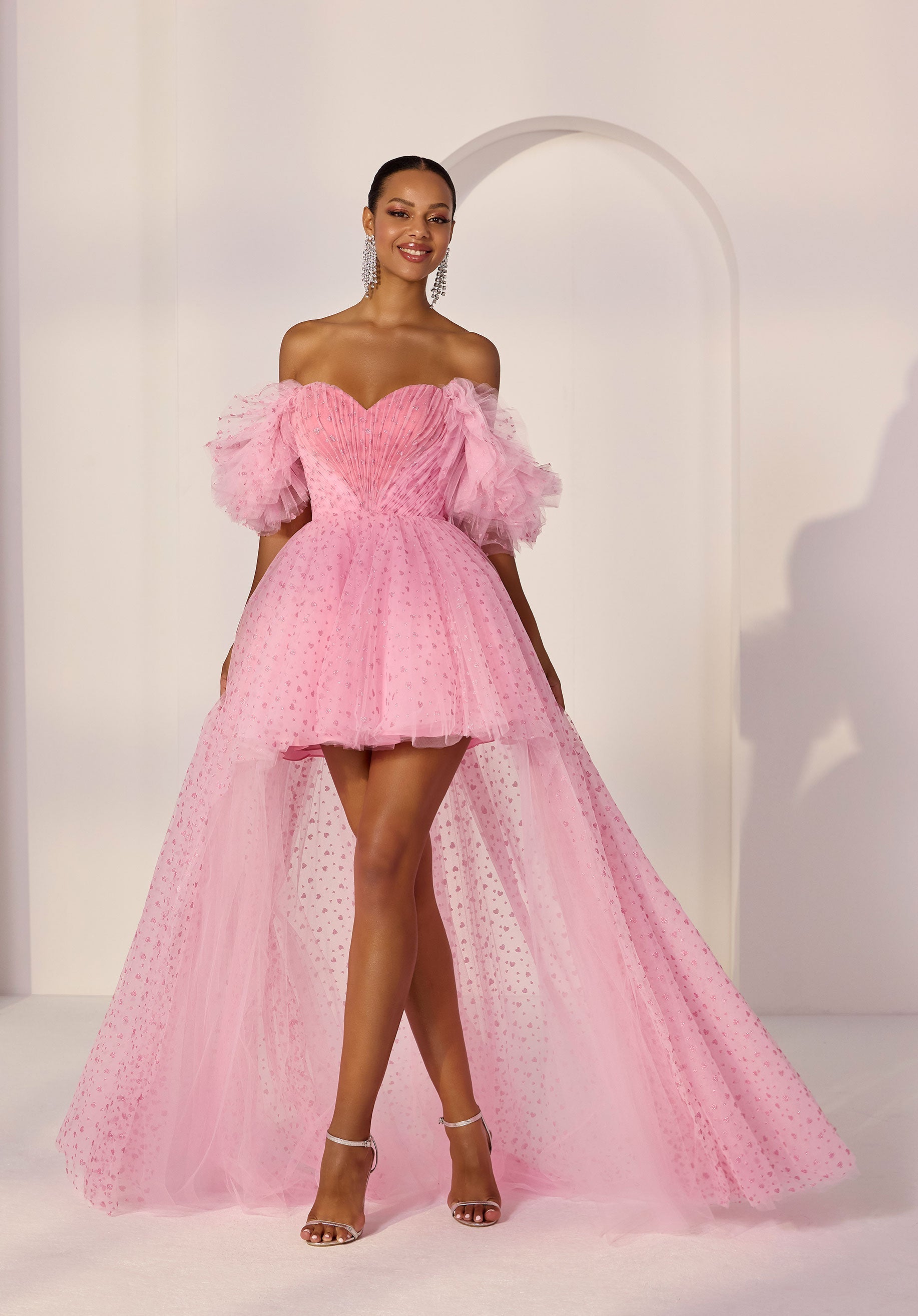 glitter high low prom dresses Morilee 49280 High-Low Glitter Tulle Prom Dress 2026