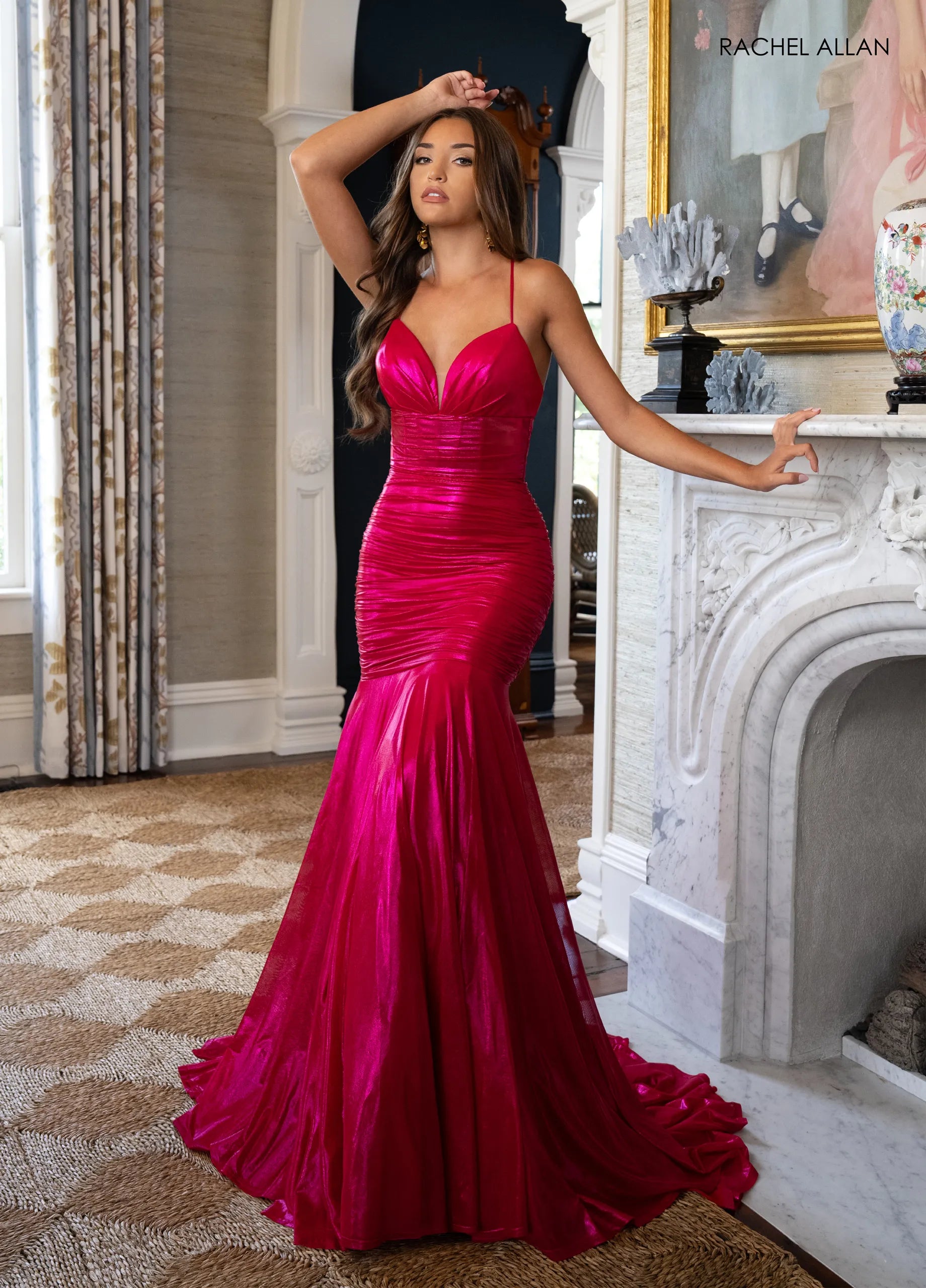 Rachel Allan 71040 Prom Dress - Hot Pink