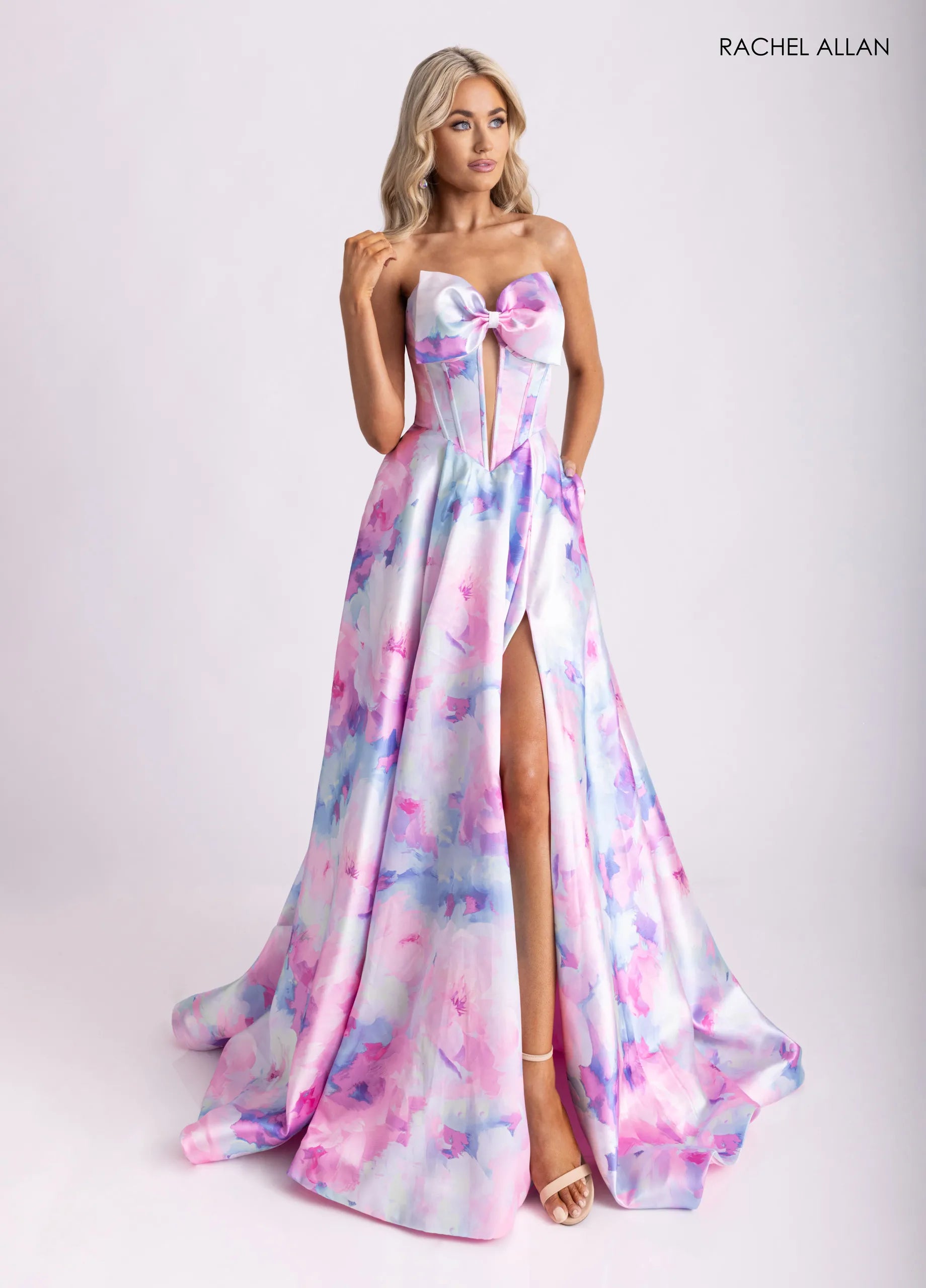 Rachel Allan 71036 Printed Mikado Prom Dress 2026 | FOSTANI Rachel Allan 71036 Printed Mikado Prom Dress 2026 | FOSTANI