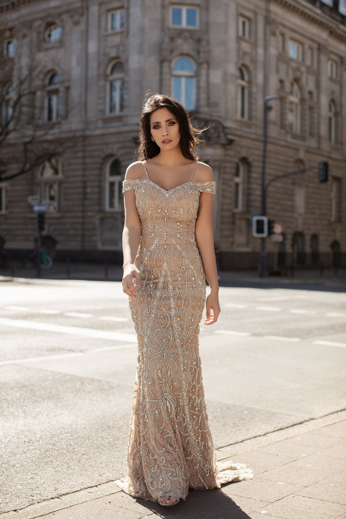 Chic and Holland HF1578 Prom Dress - Nude