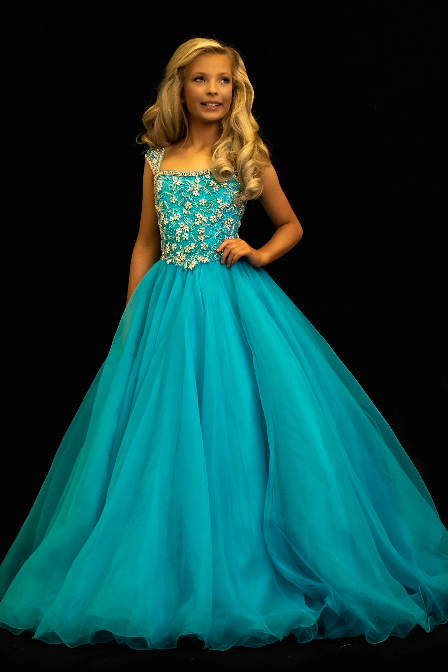 Sugar Kayne C146 kids Dress Turquoise / 12 Sugar Kayne C146 kids Dress Turquoise / 12