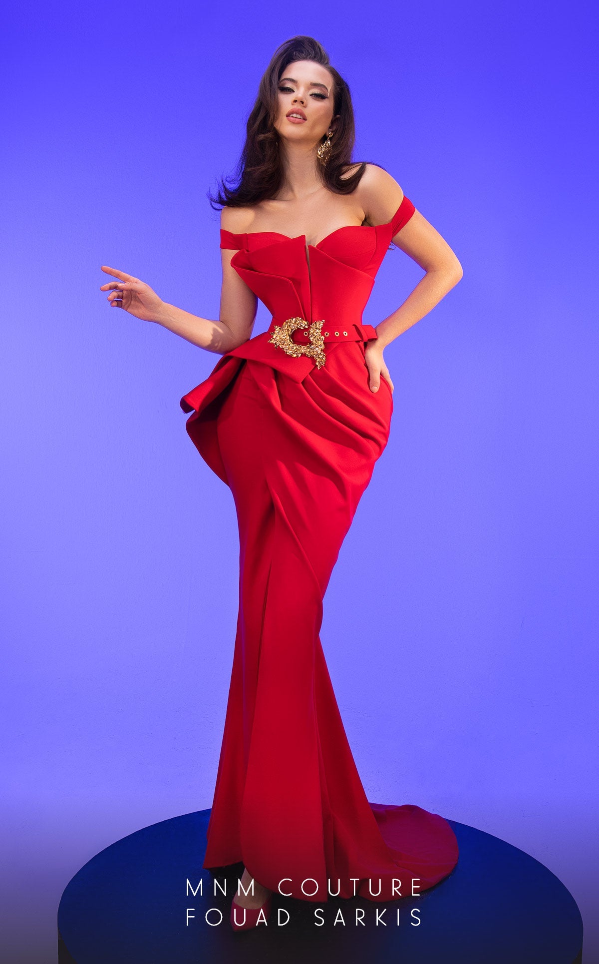 fouad sarkis red dress Fouad Sarkis 2650 Couture Evening Dress