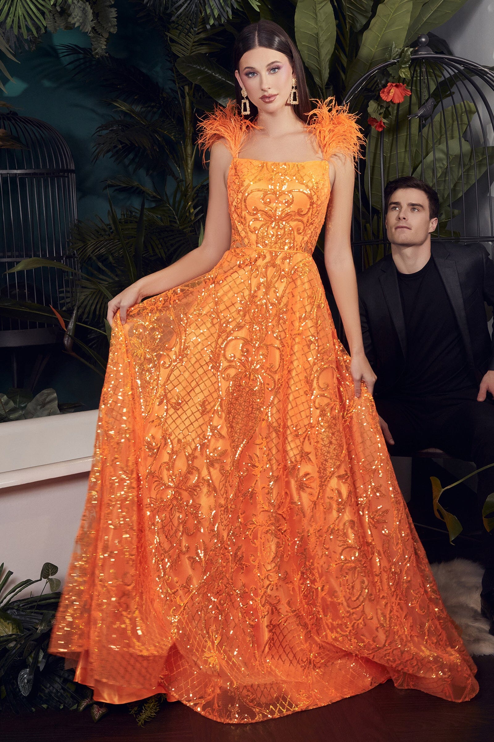 Ladivine KV1076 Dress, Neon-Orange / 6
