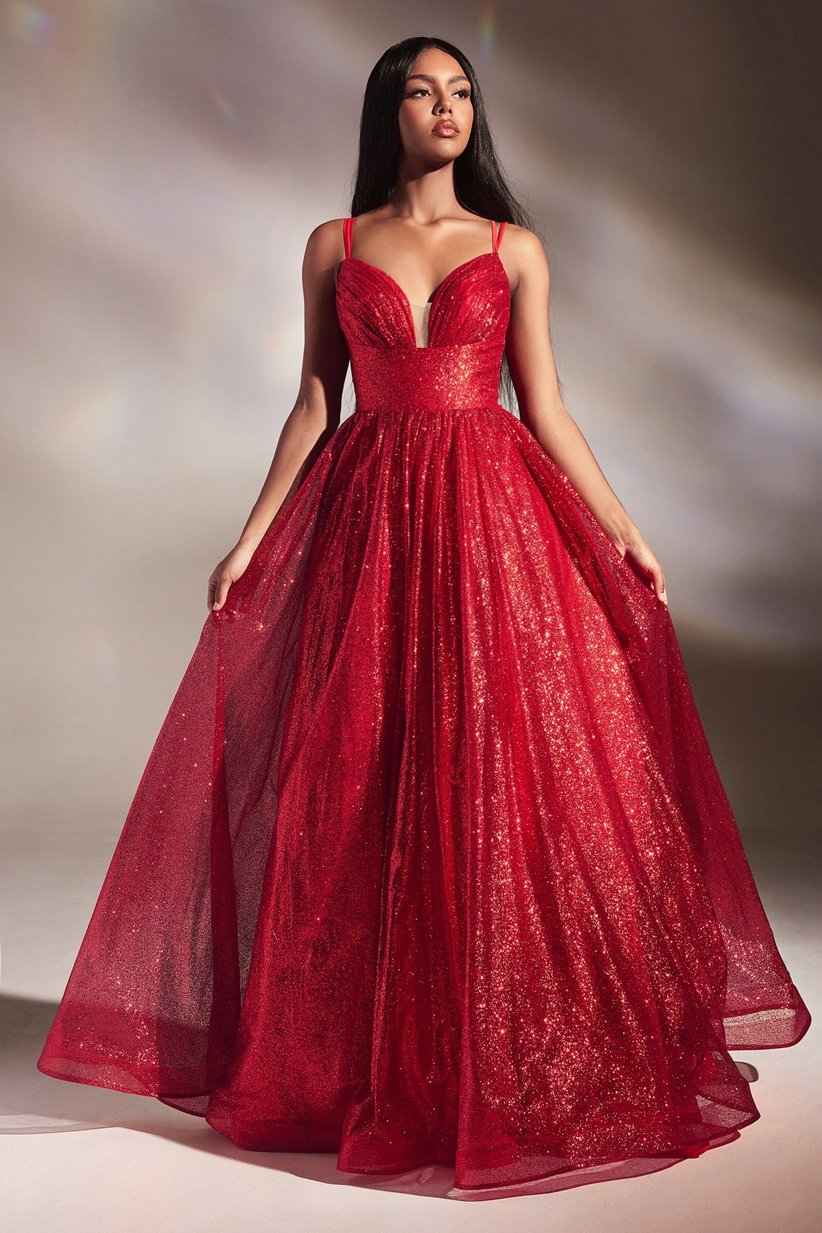Ladivine CD996 - Dual Strap Glittered Evening Gown 4 / Red - Shop Ladivine Dresses On Couture Candy at CoutureCandy.com Ladivine CD996 - Dual Strap Glittered Evening Gown 4 / Red - Shop Ladivine Dresses On Couture Candy at CoutureCandy.com