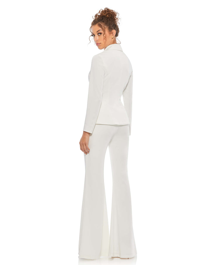 Two Piece Blazer & Wide Leg Pant Suit - FOSTANI