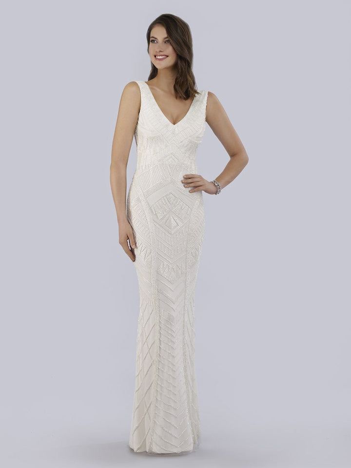 Lara Bryant Beaded Tank Sheath Wedding Dress - FOSTANI