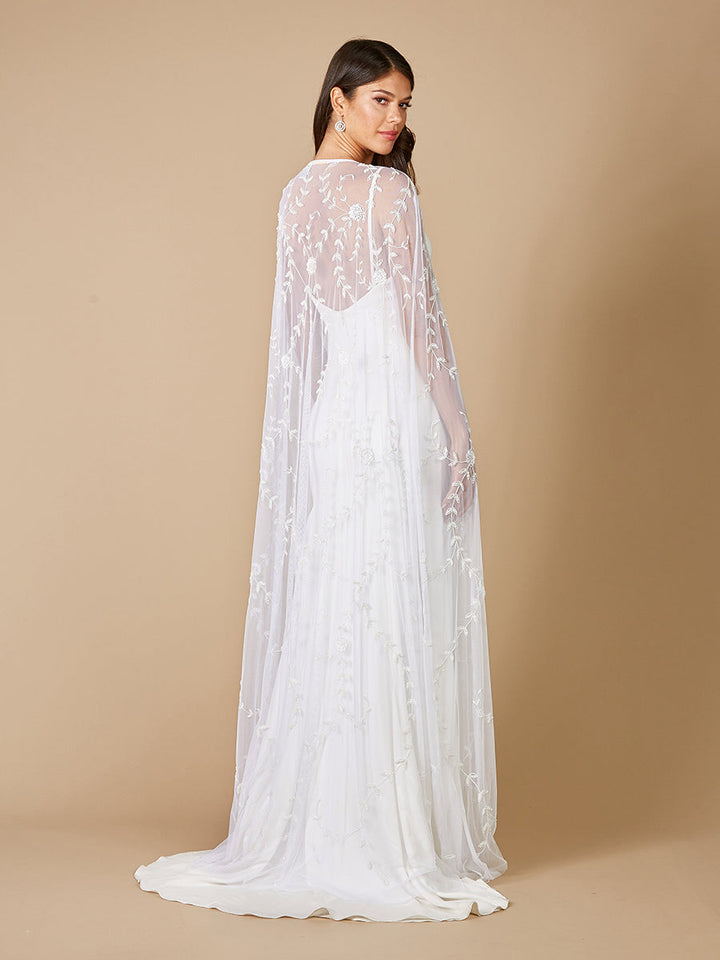 Lara Gerrie Full-Length Beaded Bridal Cape - FOSTANI