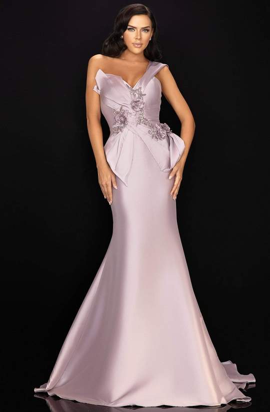 TERANI COUTURE 2011M2160 BEADED FLORAL GOWN - FOSTANI